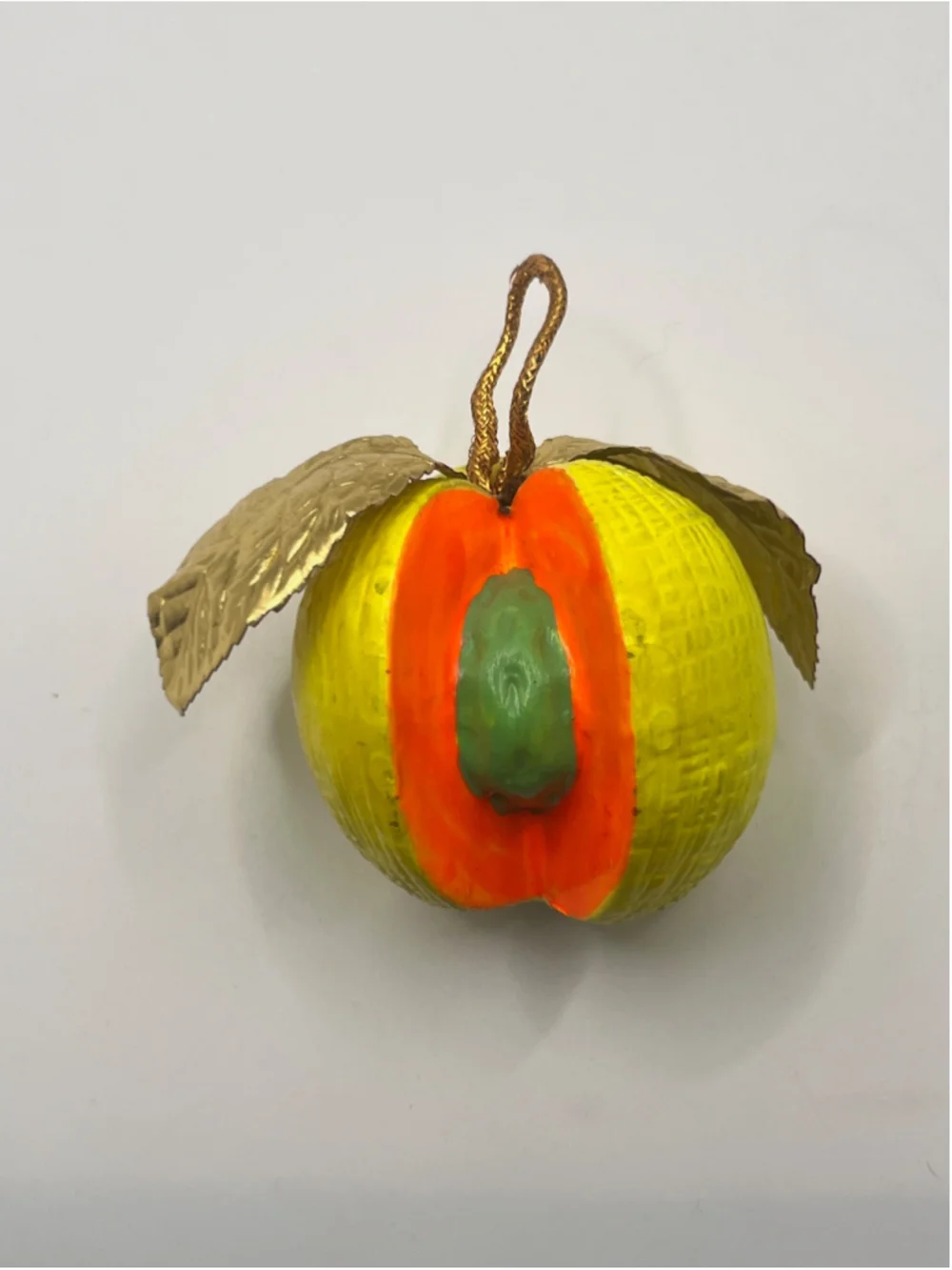 Vintage Dickson Japan Set of 6 Fruit Christmas Ornaments Apple Pear Lemon MCM